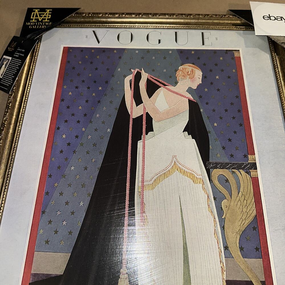 New Vintage Theme Vogue Magazine Covers Framed Artwork 18”x22” 1924